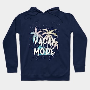 Vacay Mode Exotic Summer Beach Illustration With Palm Hoodie